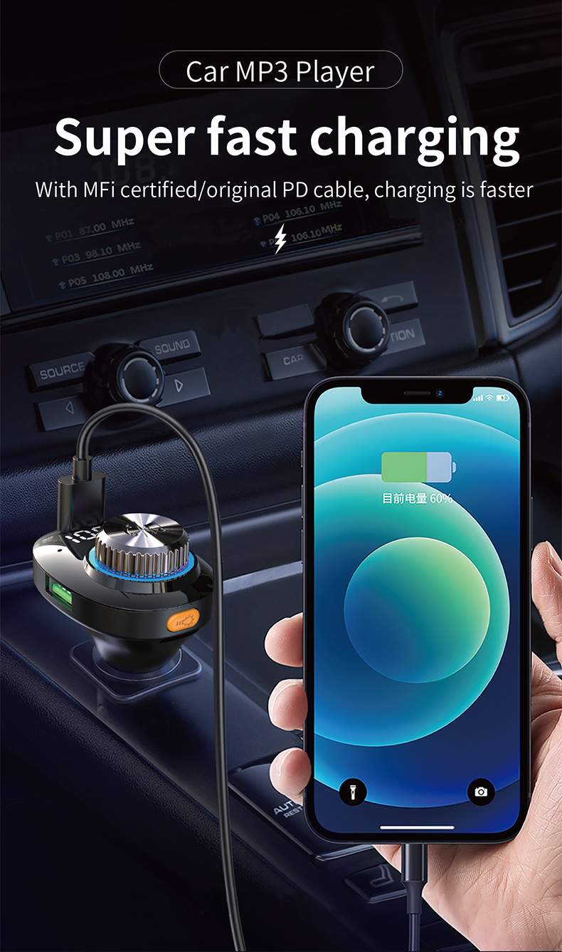 Bakeey-bluetooth-V50-FM-Transmitter-20W-PD--QC30-USB-Car-Charger-7-Colors-RGB-Backlit-Light-LED-Digi-1941817-2