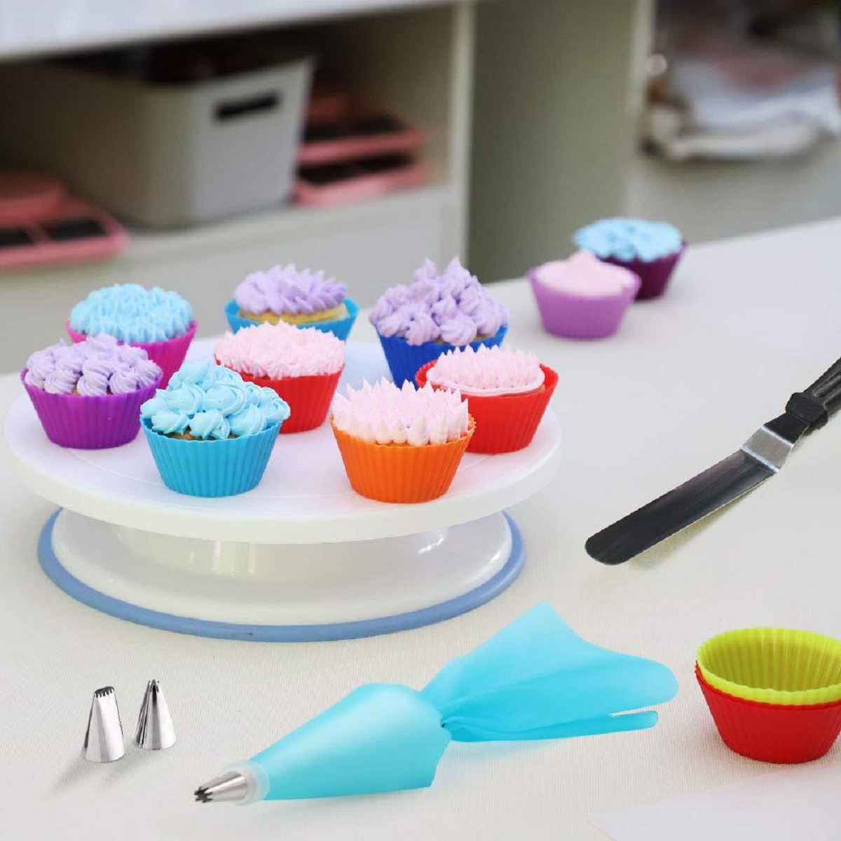 178pcs-Cake-Decorating-Tool-Kit-Baking-Fondant-Supply-Turntable-Bag-Tip-Spatula-1837558-5