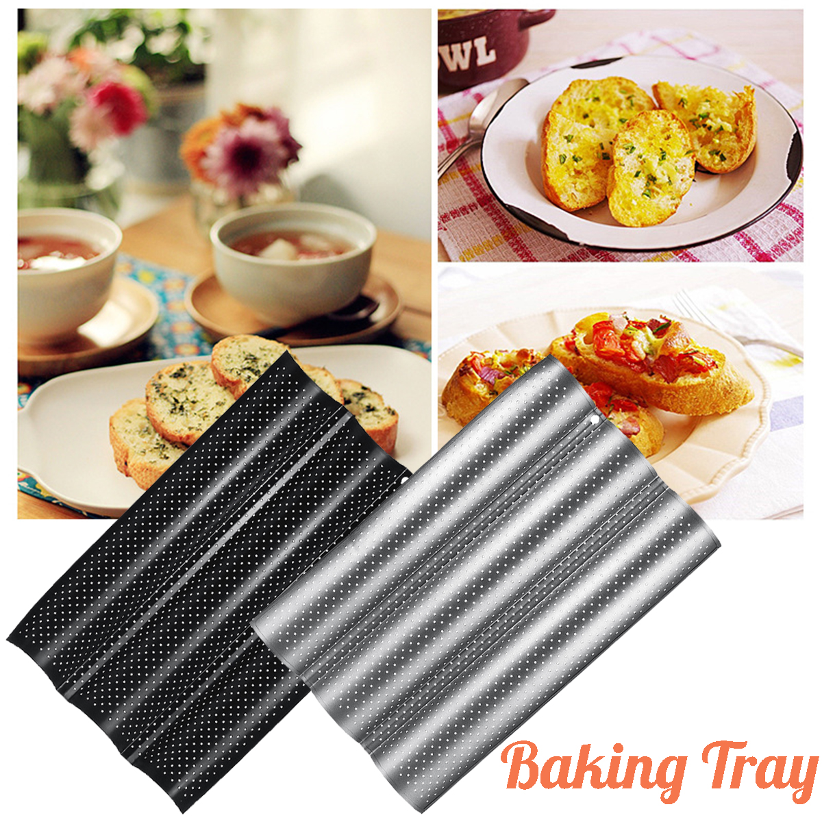 23-Grooves-Alloy-Non-Stick-French-Bread-Baking-Tray-Baguette-Pan-Tin-Tray-Bakeware-Mold-1393436-4