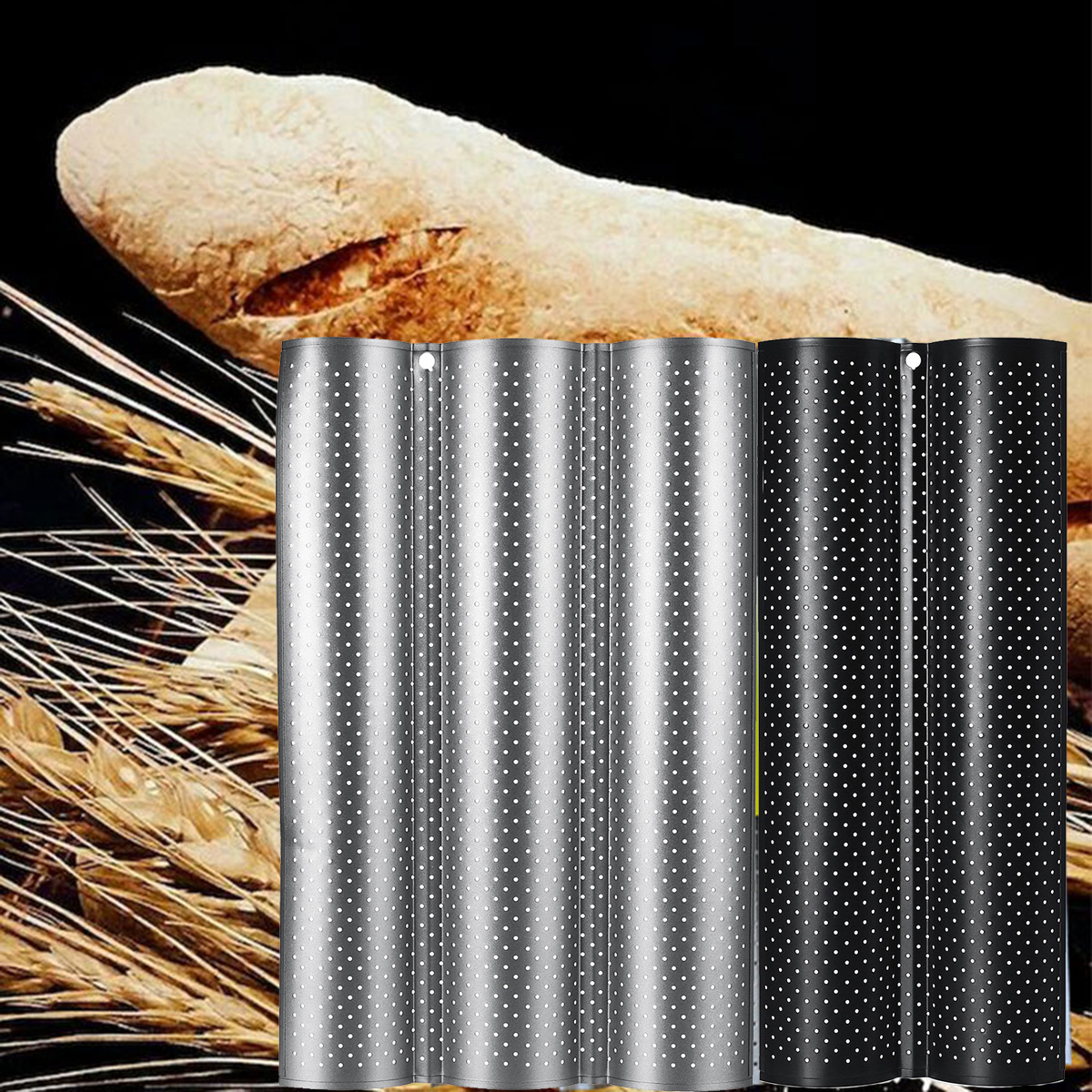 23-Grooves-Alloy-Non-Stick-French-Bread-Baking-Tray-Baguette-Pan-Tin-Tray-Bakeware-Mold-1393436-5