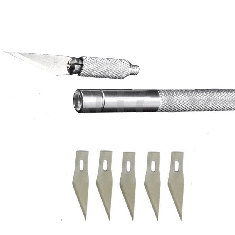 6-Blades-Aluminum-Carve-Knife-Extra-Backup-Sculpture-Engrave-Graver-Muti-funtion-Carving-Knife-Set-1276711-2
