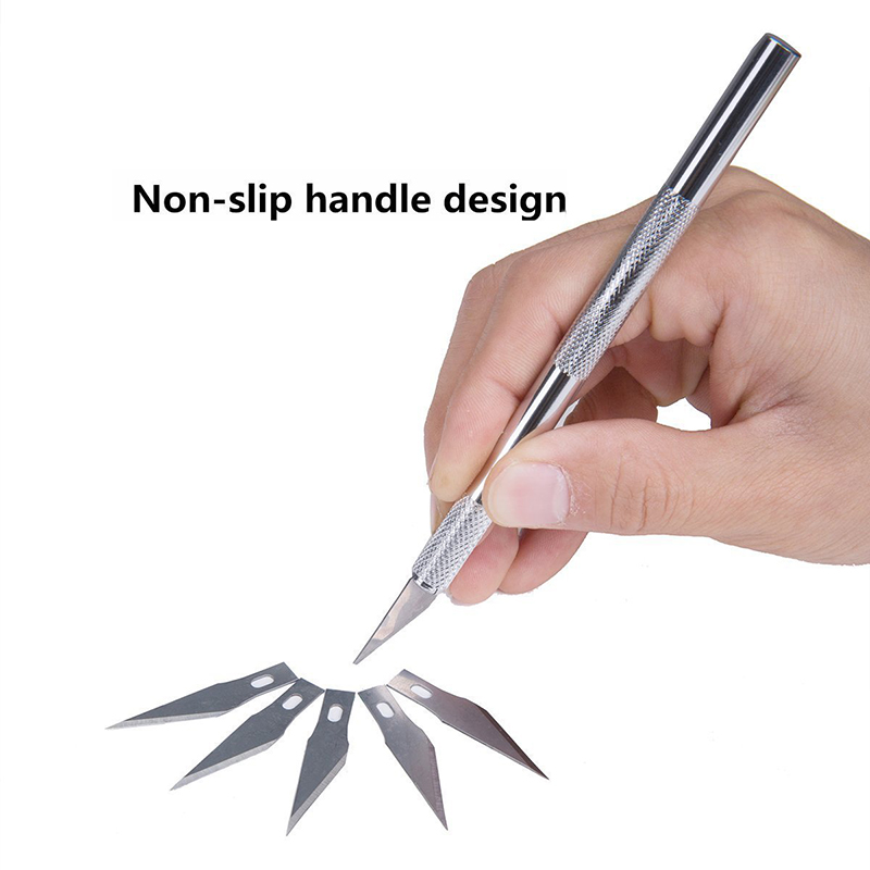 6-Blades-Aluminum-Carve-Knife-Extra-Backup-Sculpture-Engrave-Graver-Muti-funtion-Carving-Knife-Set-1276711-3