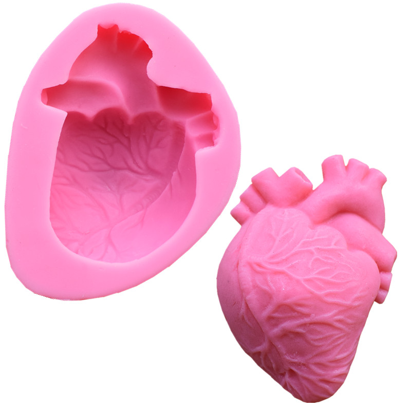 Food-Grade-Silicone-Cake-Mold-DIY-Chocalate-Cookies-Ice-Tray-Baking-Tool-Heart-Shape-1211075-2