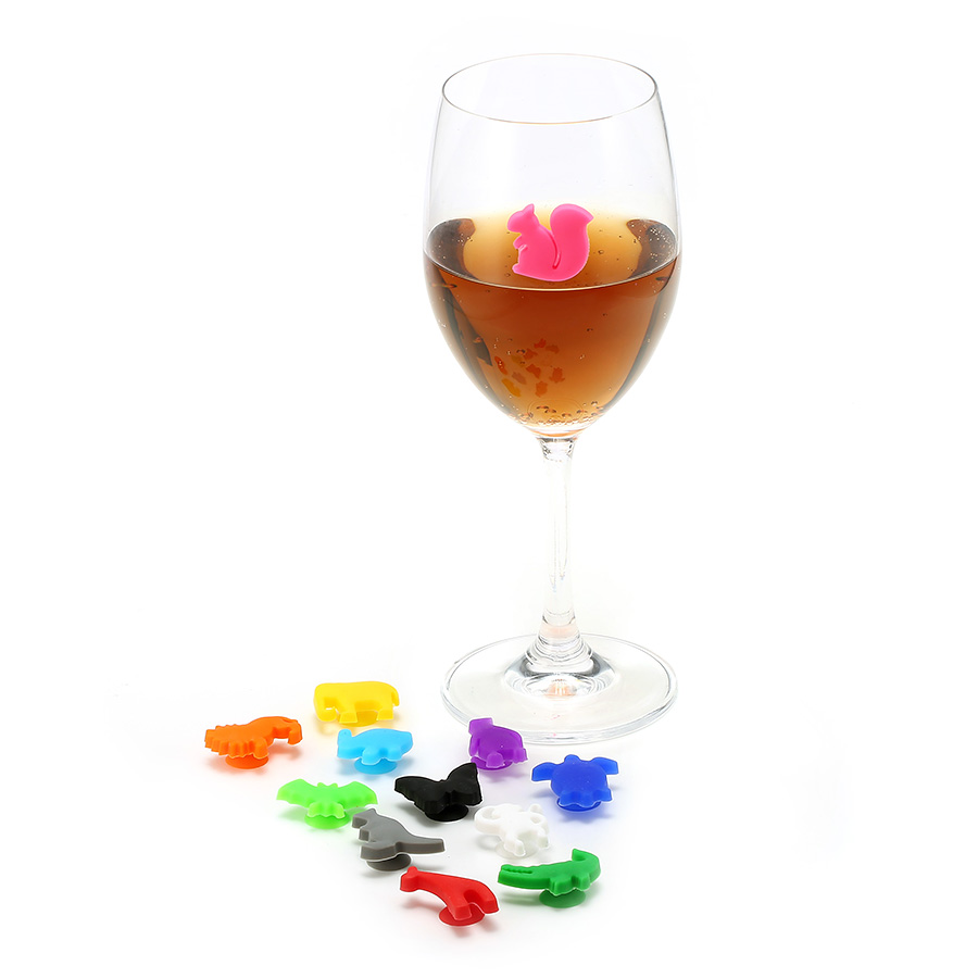 12-Pcs-Silicone-Animal-Charm-Glasses-Cocktail-Drinks-Maker-Bar-Tool-1168884-1