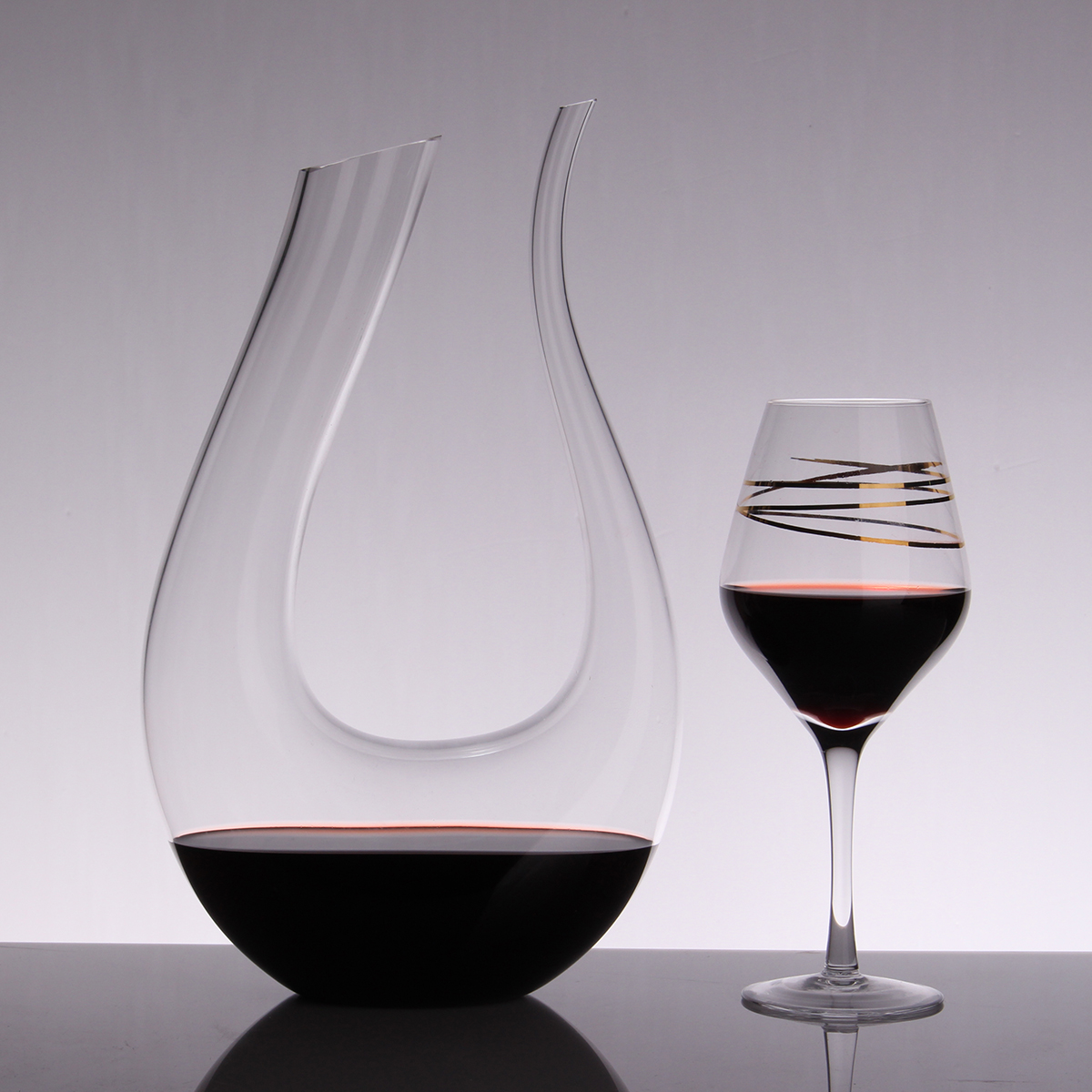 15L-Wine-Champange-Glass-Decanter-U-shaped-Bottle-Jug-Pourer-Aerator-Lead-Free-Crystal-Glass-1136894-2