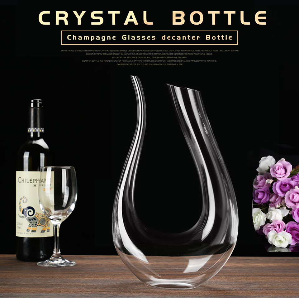 15L-Wine-Champange-Glass-Decanter-U-shaped-Bottle-Jug-Pourer-Aerator-Lead-Free-Crystal-Glass-1136894-5