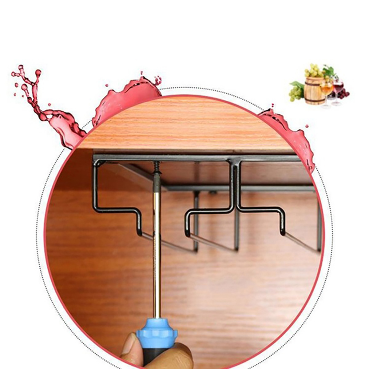 Wall-Mount-Glass-Rack-Holder-Hanging-Under-Cabinet-Hanger-Iron-Shelf-4-Type-1640341-9