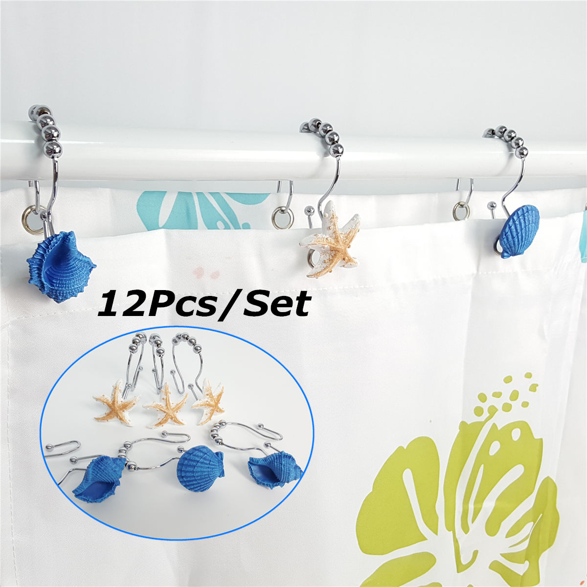 12pcs-Resin-Decorative-Seashell-Home-Shower-Curtain-Hooks-Bathroom-Beach-Shell-Decor-1470377-1
