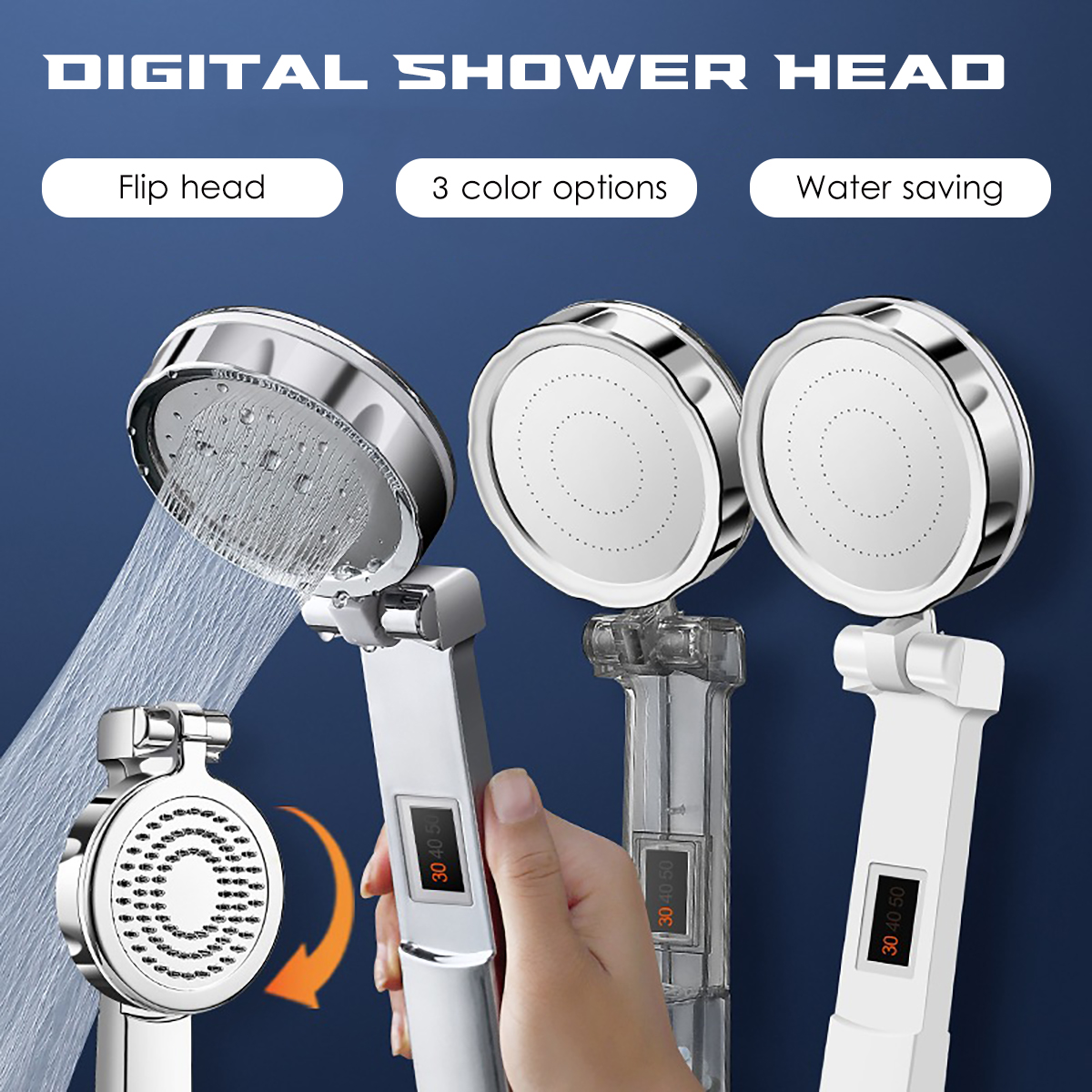 2-PCS-Digital-Shower-Head-Clamshell-Hand-Held-Pressurized-Back-Cover-Rubbing-3-Level-Temperature-Dis-1963145-1
