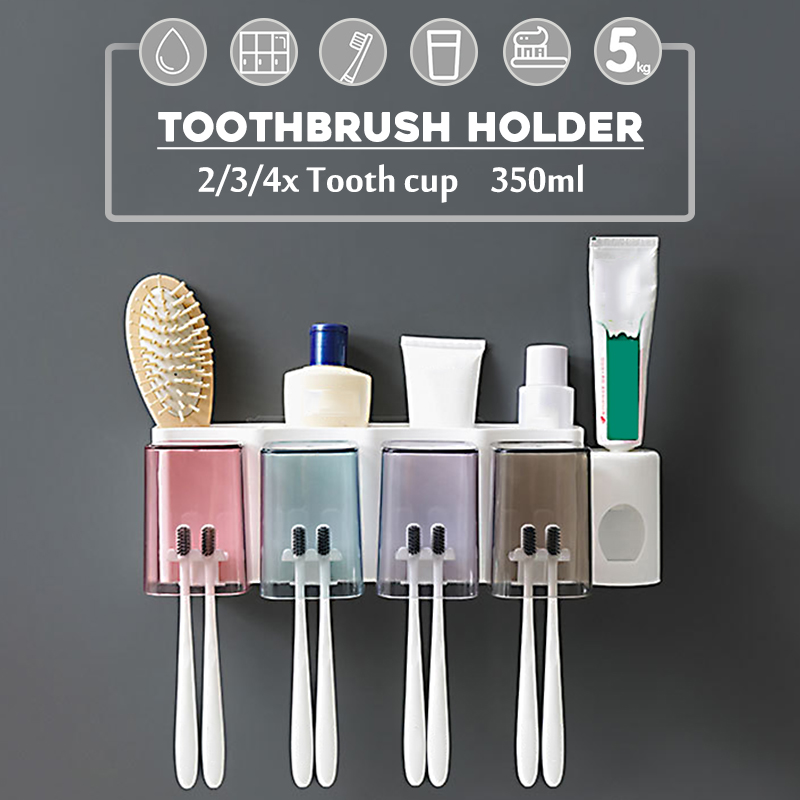 234-Cups-Toothbrush-Holder-Wall-Hanging-Toothpaste-Dispenser-Strong-Bearing-Capacity-Toothbrush-Hold-1929650-1