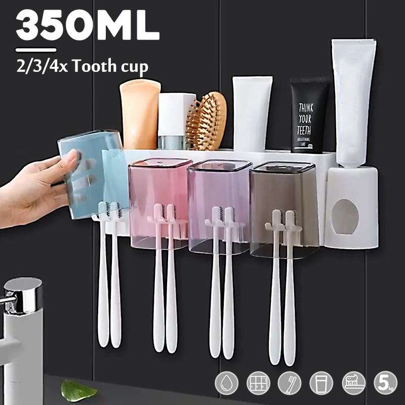 234-Cups-Toothbrush-Holder-Wall-Hanging-Toothpaste-Dispenser-Strong-Bearing-Capacity-Toothbrush-Hold-1929650-3