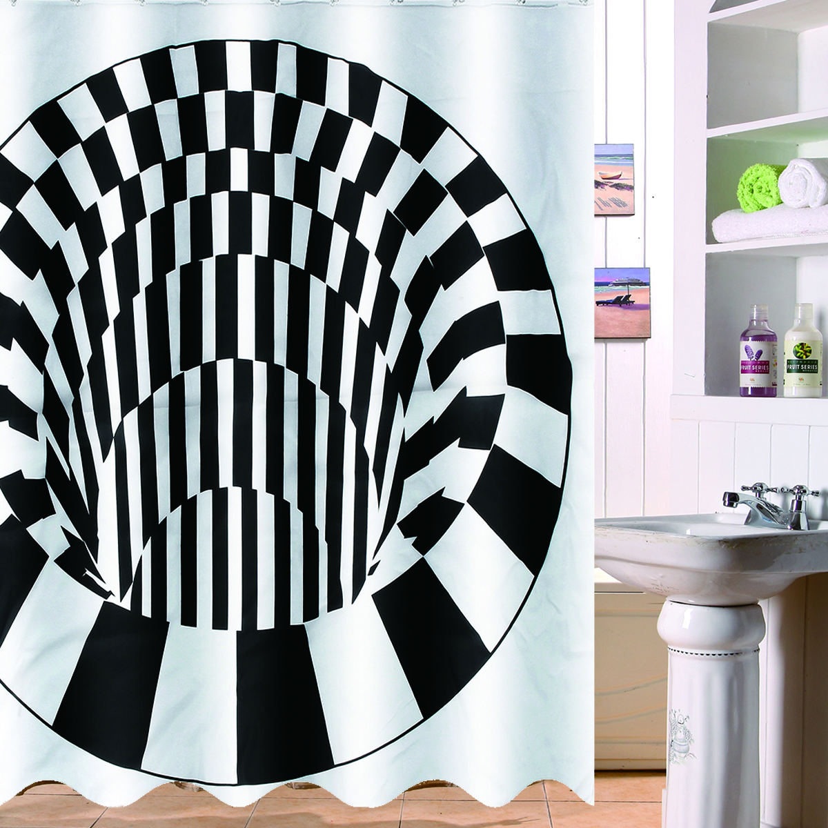 3D-Effect-Geometric-Square-Bathroom-Bath-Shower-Curtain-180180cm-w-12-1530246-1