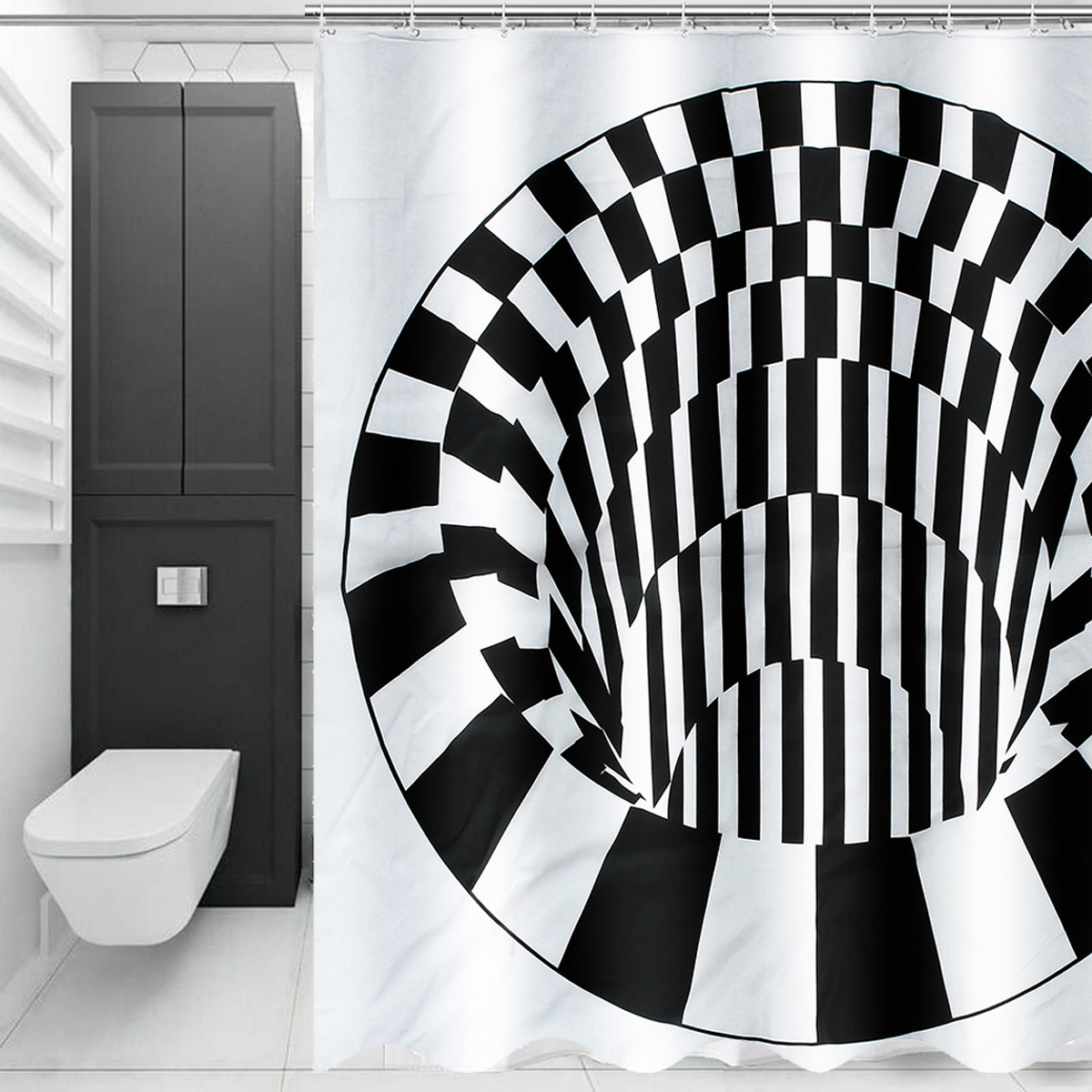3D-Effect-Geometric-Square-Bathroom-Bath-Shower-Curtain-180180cm-w-12-1530246-3