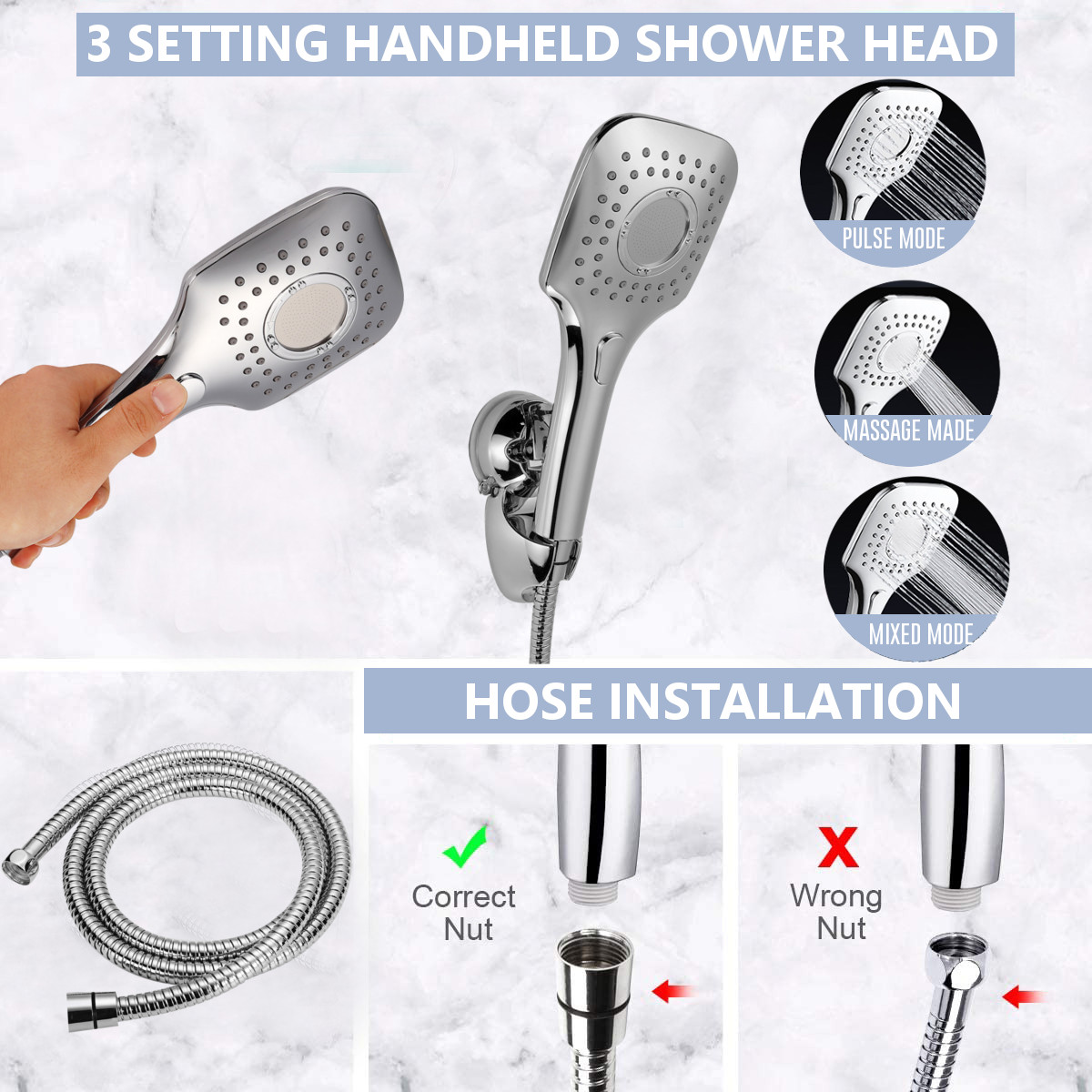 5-in-1-Rainfall-Handheld-Shower-Head-Combo-3-Level-Adjustable-Dual-Square-Hose-1825049-3
