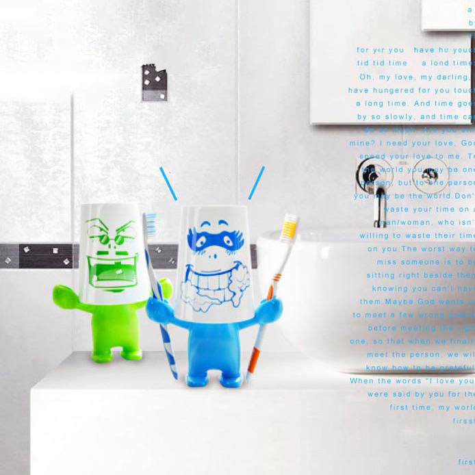 Cartoon-Bathroom-Storage-Plastic-Toothbrush-Single-Rack-Toothbrush-Holder-Wash-Gargle-Cup-1237394-1