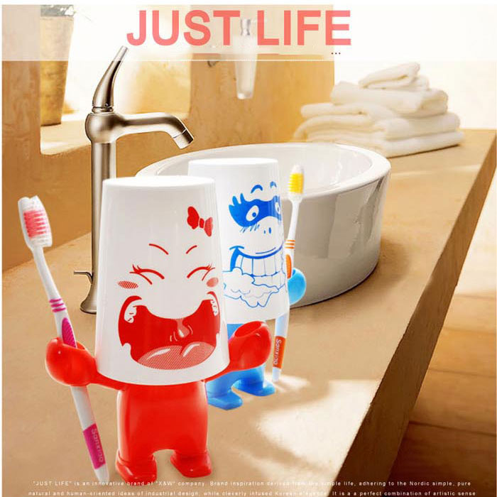 Cartoon-Bathroom-Storage-Plastic-Toothbrush-Single-Rack-Toothbrush-Holder-Wash-Gargle-Cup-1237394-2