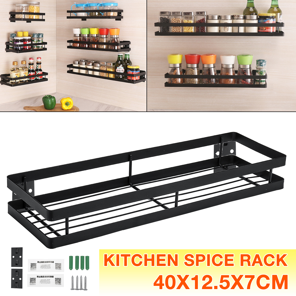 Kitchen-Spice-Rack-Stainless-Steel-Single-Tier-Storage-Shelf-Organizer-Holder-1643286-10