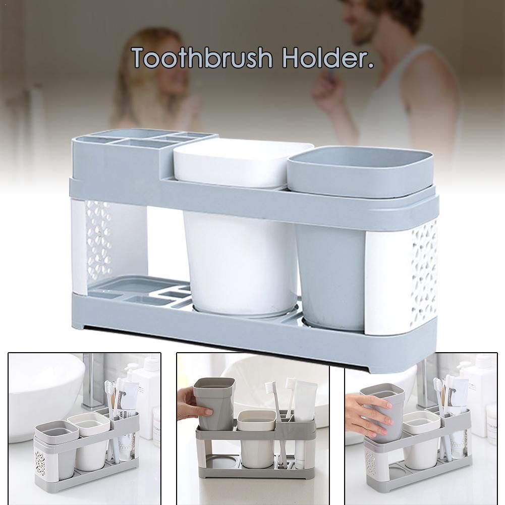 Toothbrush-Holder-Stand-Plastic-Cup-Set-Shelf-Bathroom-Toothpaste-Storage-Rack-1402010-1