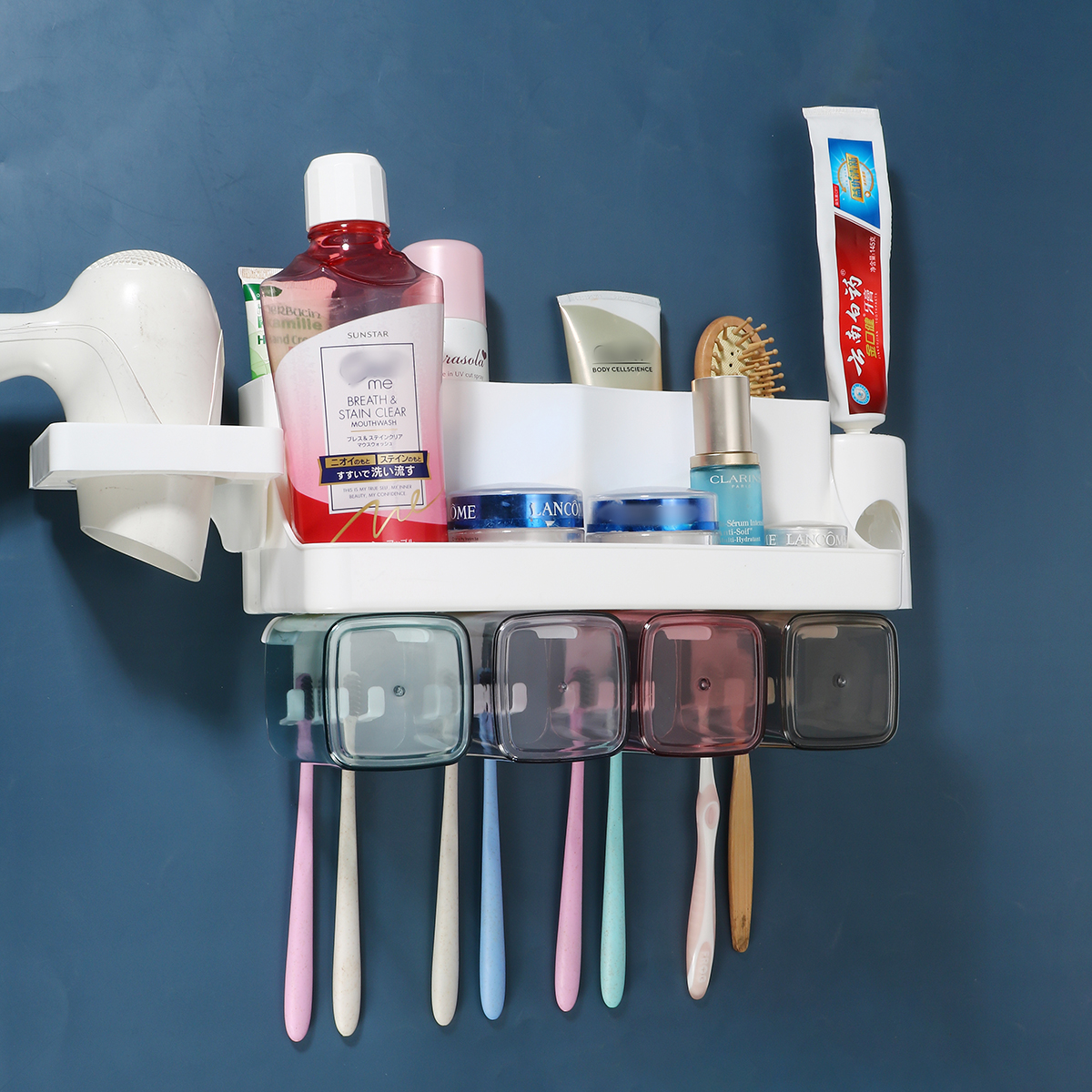 Toothpaste-Holders-Toothbrush-Rack-Wall-Mounted-Space-Saving-Toothbrush-Toothpaste-Squeezer-Kit-With-1801949-12