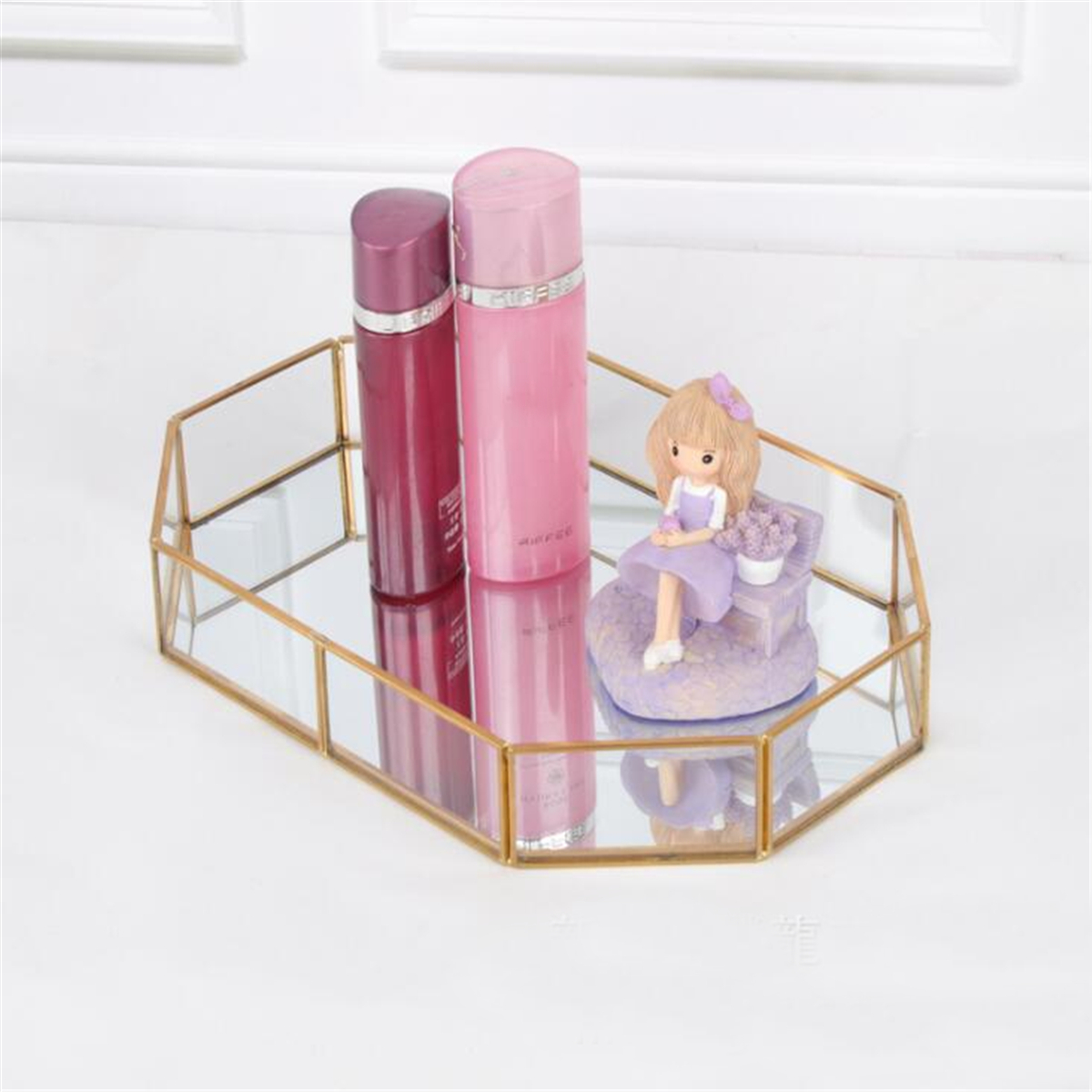 2-Size-Mirror-Glass-Tray-Octagon-Cosmetic-Makeup-Desktop-Organizer-Jewelry-Display-Stand-Holder-1382768-2