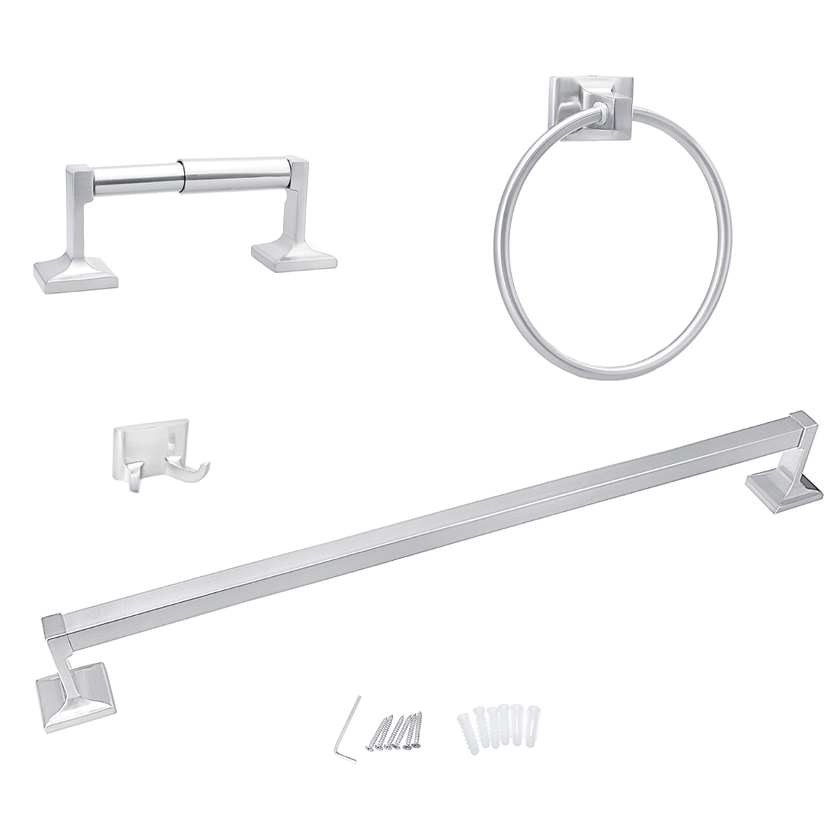 4-PCS-Towel-Bar-Set-Bath-Accessory-Bathroom-Hardware-Kit-Brushed-Holder-1634949-2