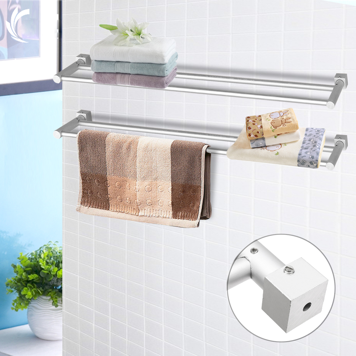 Aluminum-Double-Single-Shelf-Wall-Mounted-Towel-Holder-Bathroom-Rack-1156823-1