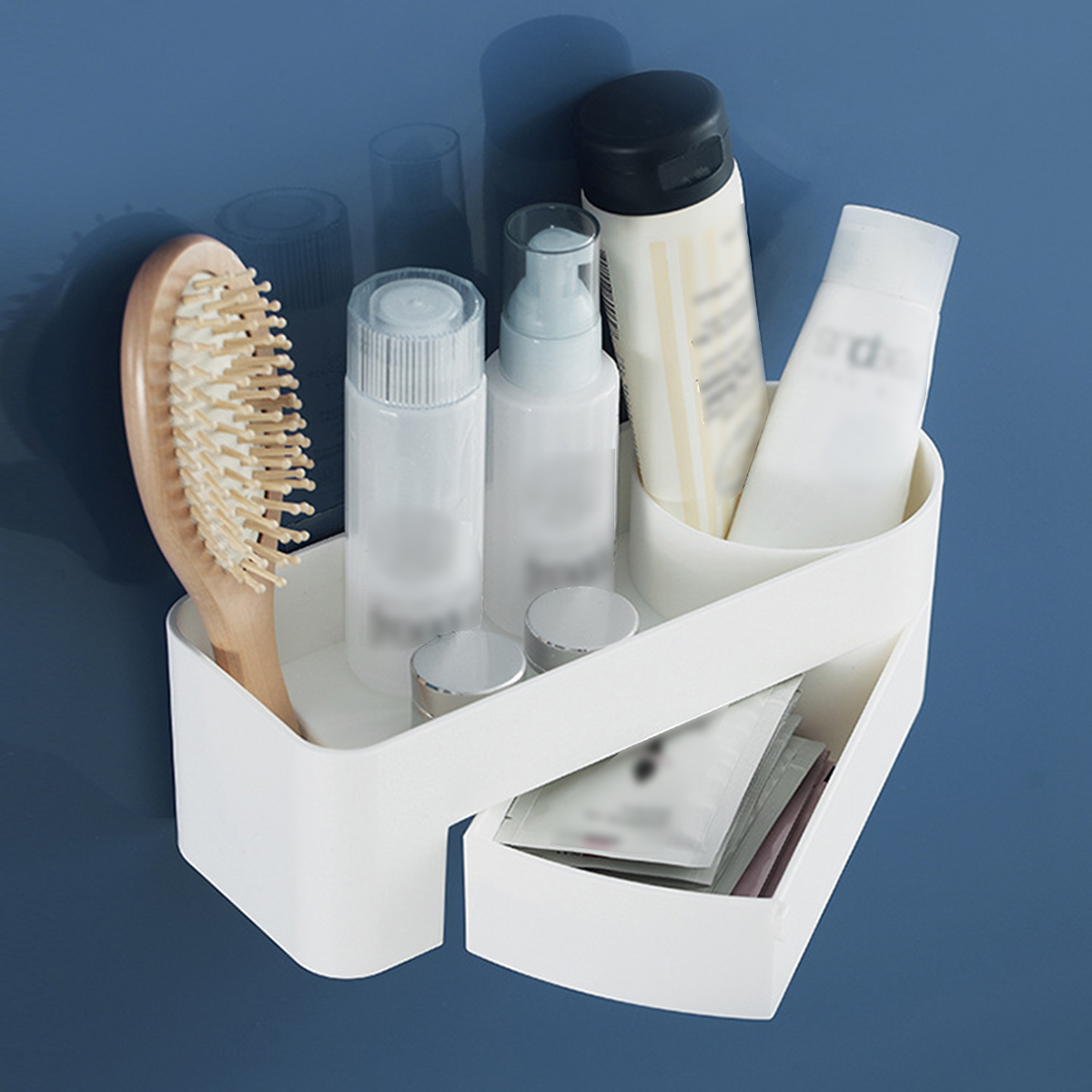 Bakeey-Non-perforated-Rotatable-Bathroom-Organizer-Wall-Mounted-Kitchen-Storage-Shelf-Shower-Shampoo-1659401-6