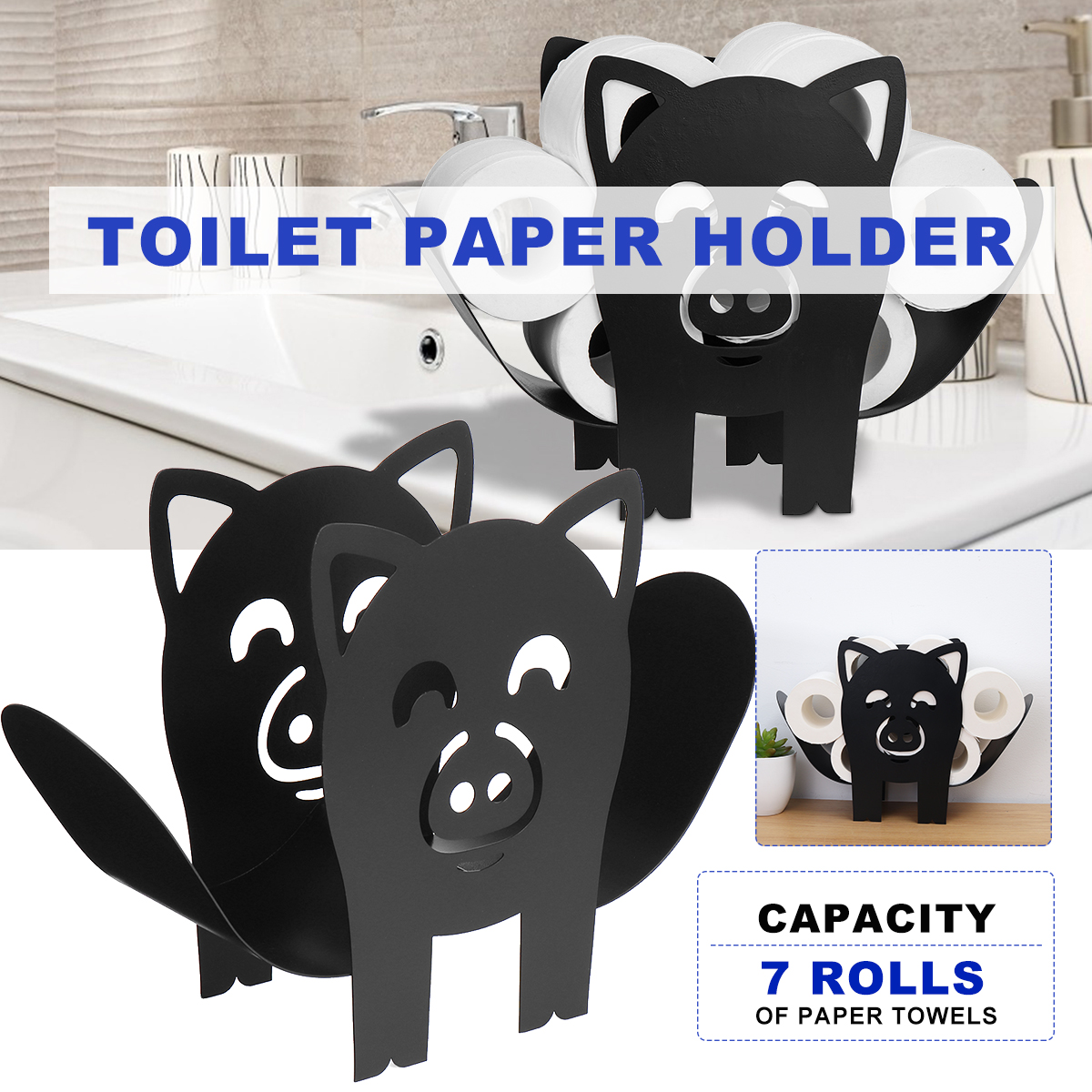 Black-Toilet-Paper-Holder-Metal-Pig-Shape-Tissue-Storage-Rack-1780828-1