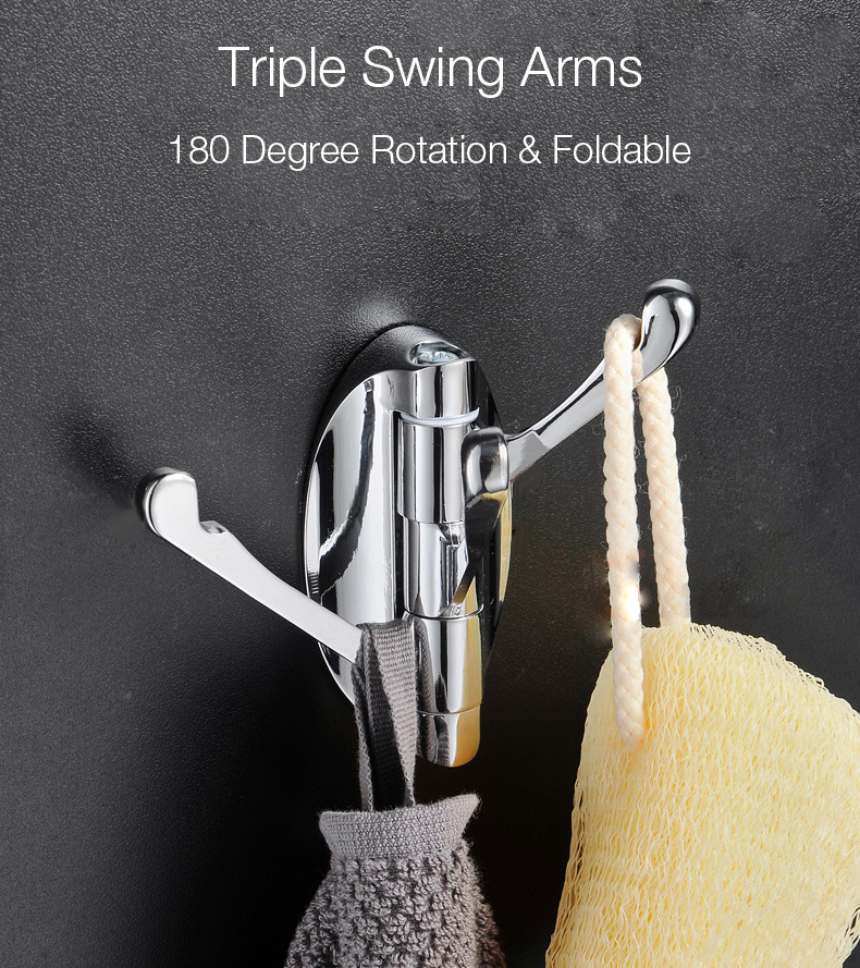 Honana-Multipurpose-Heavy-Duty-Solid-MetaWall-Mount-Triple-Swing-Arms-Hanging-Home-Hooks-1275495-2