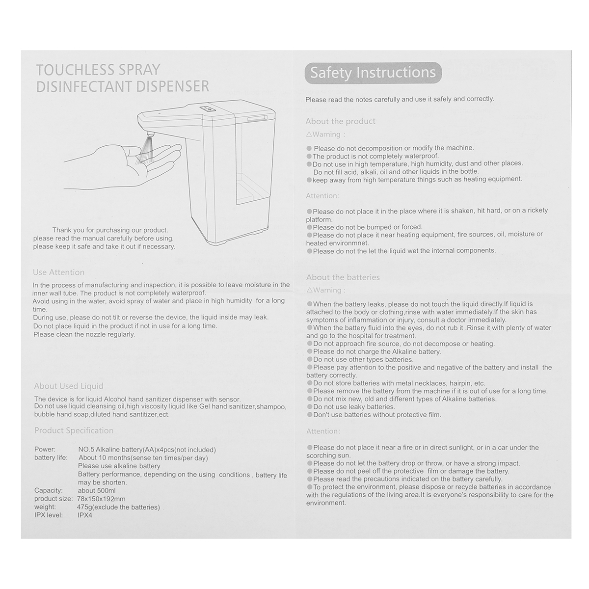 JOYXEON-500ml-Automatic-Induction-Alcohol-Spray-Hand-Sanitizer-Dispenser-Humanized-Design-IPX4-Water-1896444-11