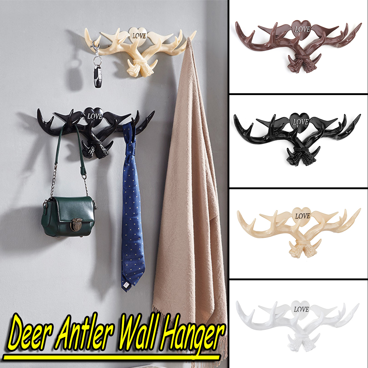 Love-Vintage-Deer-Antler-Wall-Hanger-Decoration-Coat-Hook-And-Hat-Rack-4-Color-Holder-1403840-1