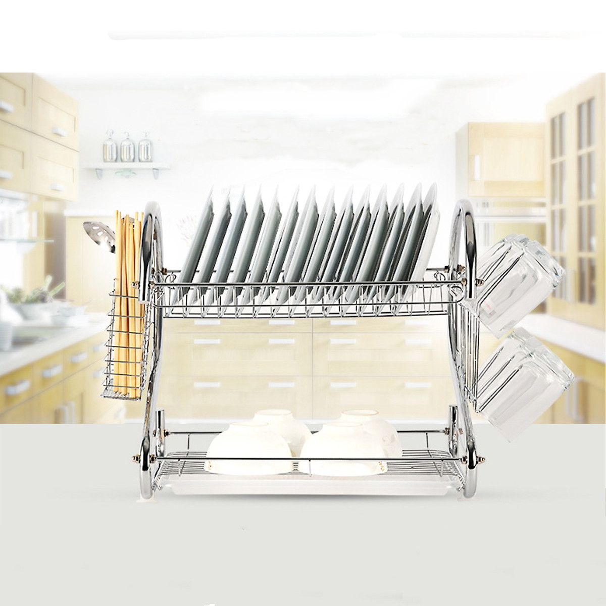 Multifunction-2-Tier-Kitchen-Dish-Cutlery-Drainer-Rack-Drip-Tray-Plate-Holder-Drain-Shelf-1421916-6