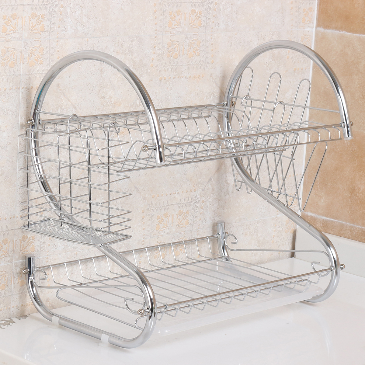 Multifunction-2-Tier-Kitchen-Dish-Cutlery-Drainer-Rack-Drip-Tray-Plate-Holder-Drain-Shelf-1421916-7