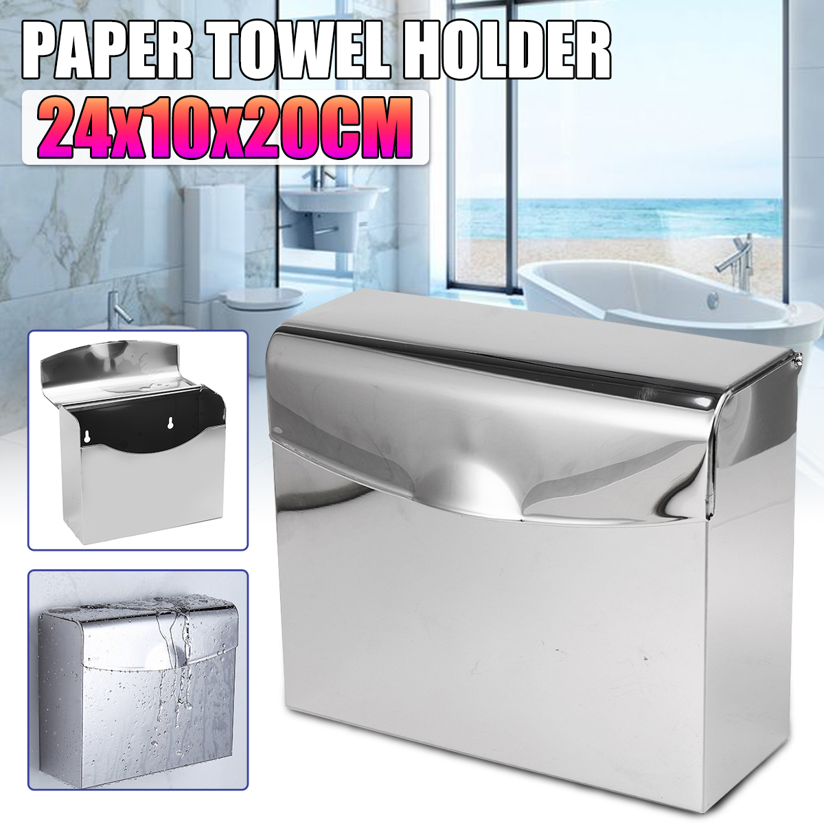 Stainless-Steel-Towel-Dispenser-Toilet-Paper-Holder-Kitchen-Bath-Shelf-Holder-1627018-1