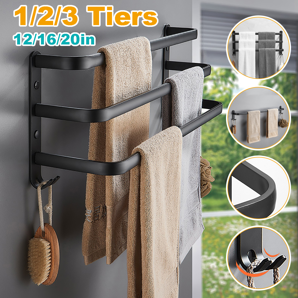 Towel-Hanger-Wall-Mounted-30-50-CM-Towel-Rack-Bathroom-Aluminum-Black-Towel-Bar-1768273-1