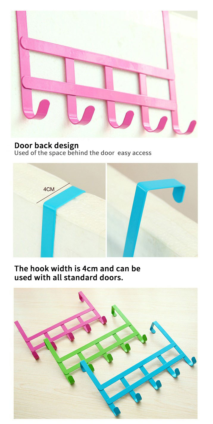 Towels-Key-Coat-Hat-Clothes-Bag-Metal-Wall-Hanger-Over-Door-Hook-With-5-Hooks-Storage-Holder-1346785-2