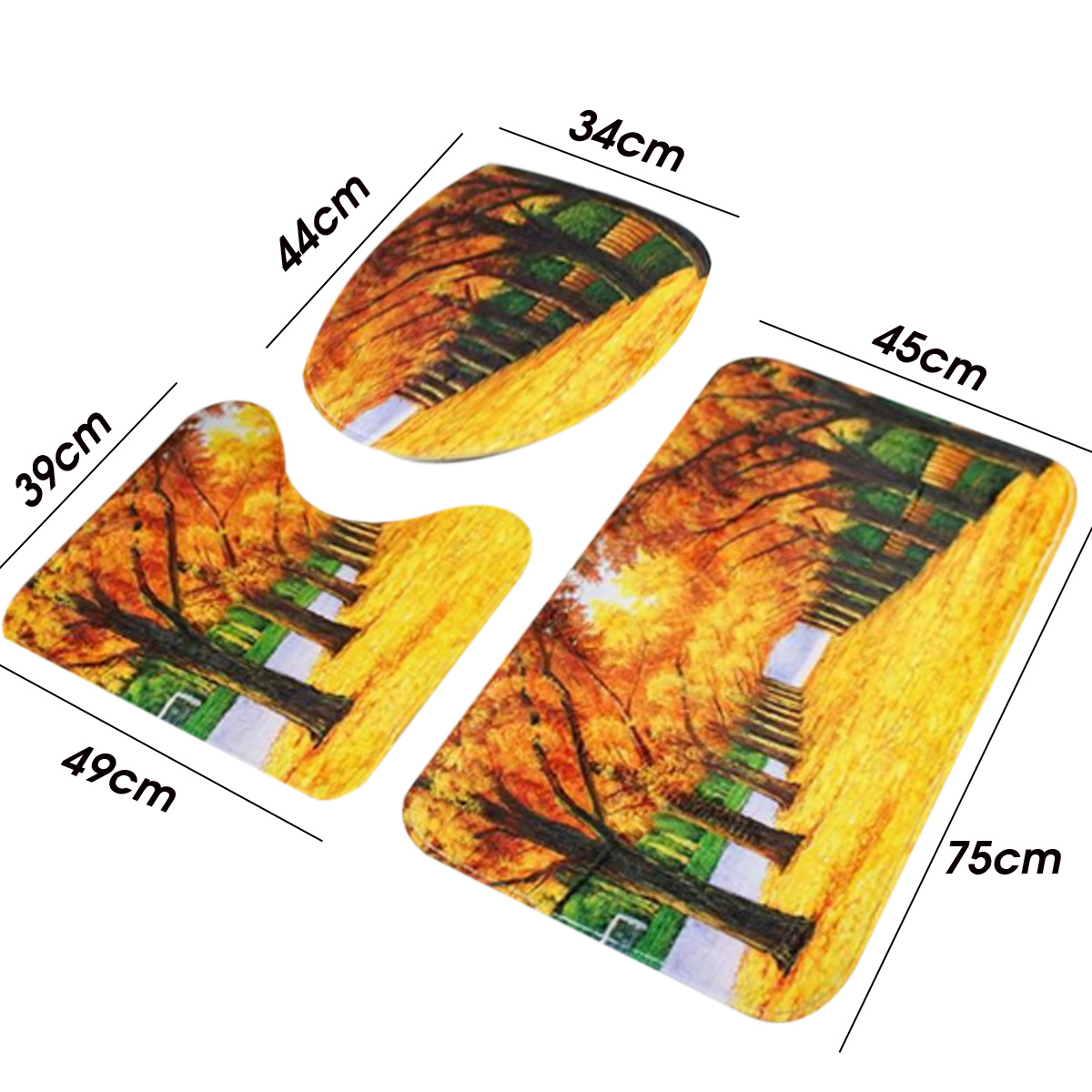 180X180CM-Forest-Waterproof-Shower-Curtain-Bathroom-Toilet-Lid-Seat-Cover-Bath-Mat-Pad-Set-1563971-4