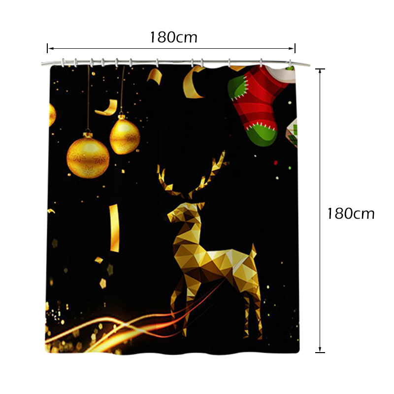 180x180-Waterproof-Christmas-Elk-Shower-Curtain-Set-Non-slip-Bath-Mat-Toilet-Lid-Cover-Floor-Mat-Set-1924770-6