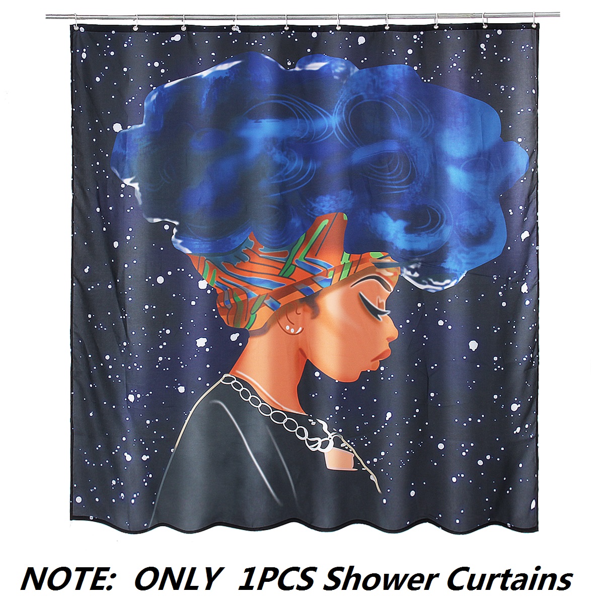 180x180CM-African-Afro-Woman-Waterproof-Shower-Curtain-Anti-slip-Bath-Floor-Mat-1927256-4