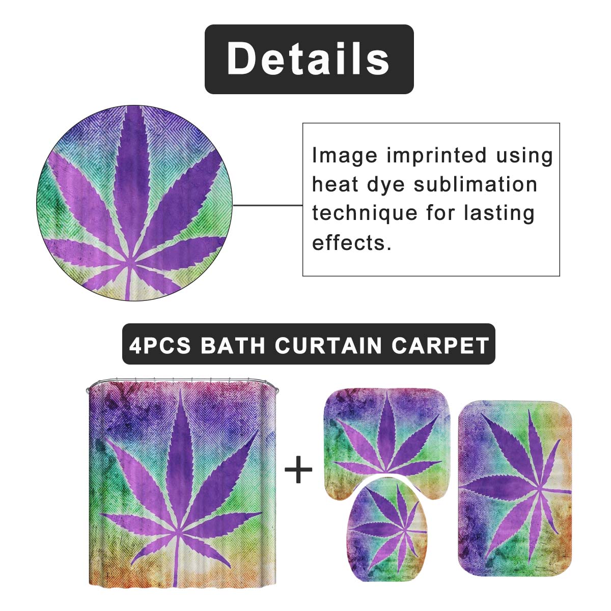 180x180CM-Hemp-Leaf-Printing-Waterproof-Shower-Curtain-Anti-rust-Moisture-proof-Bath-Math-Set-1929647-7