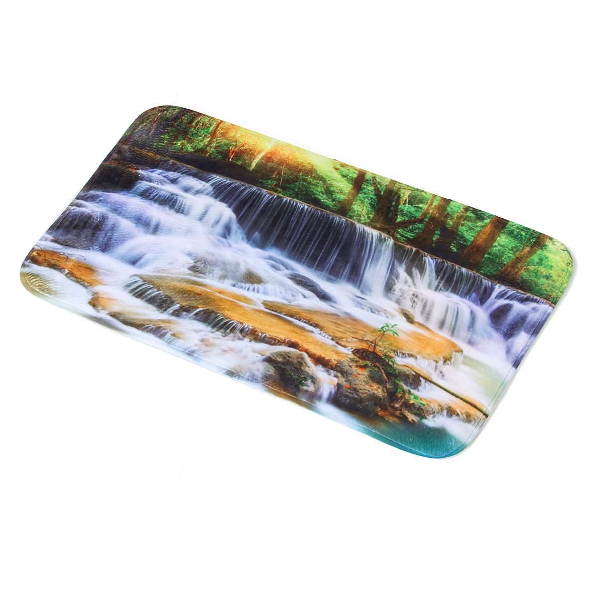 180x180CM-Waterfall-Printing-Waterproof-3PCS-Toilet-Cover-Mat-Non-Slip-Rug-Set-1920569-12