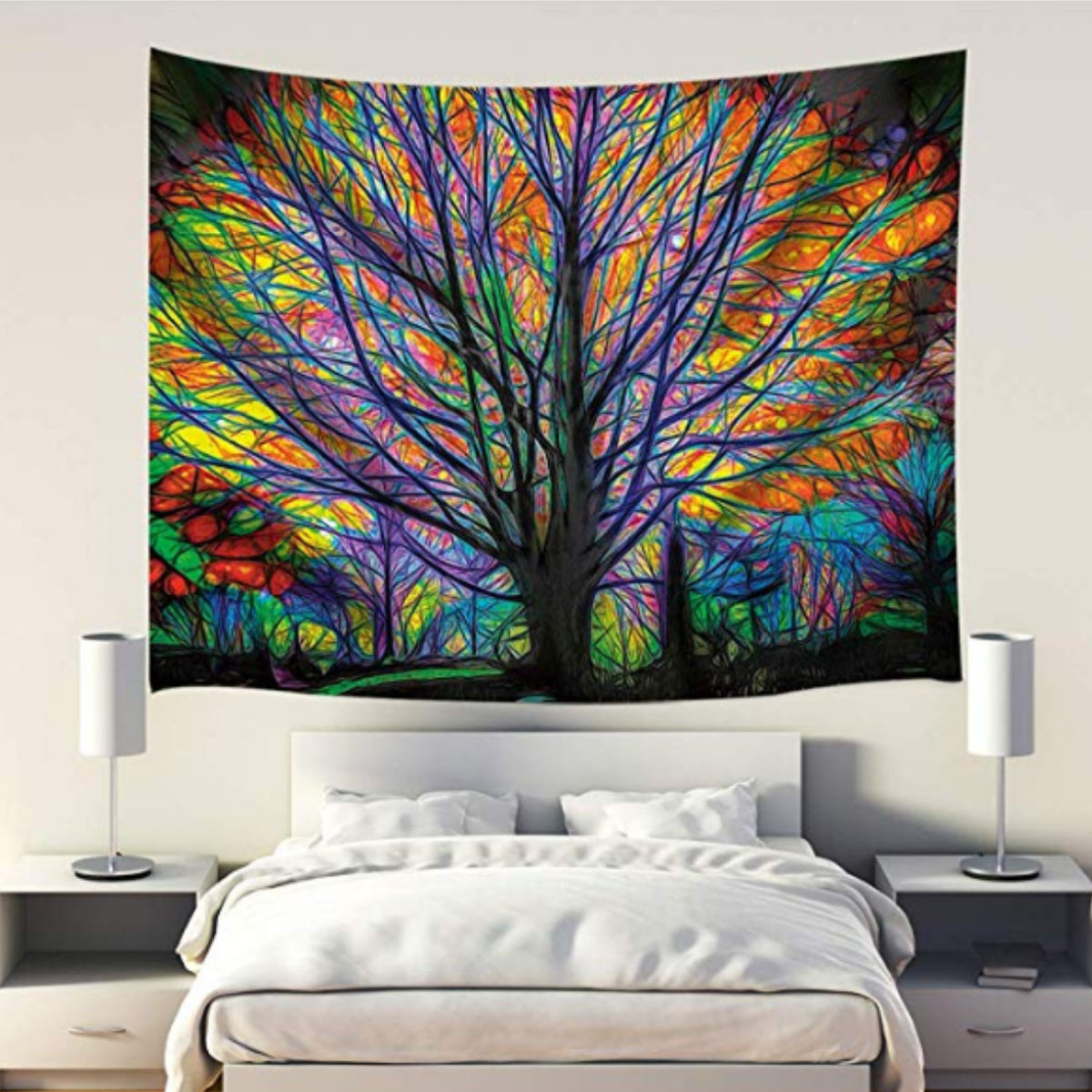 180x180cm-Colorful-Tree-Leaves-Waterproof-Bathroom-Shower-Curtain-w-12-Hooks-1558895-7