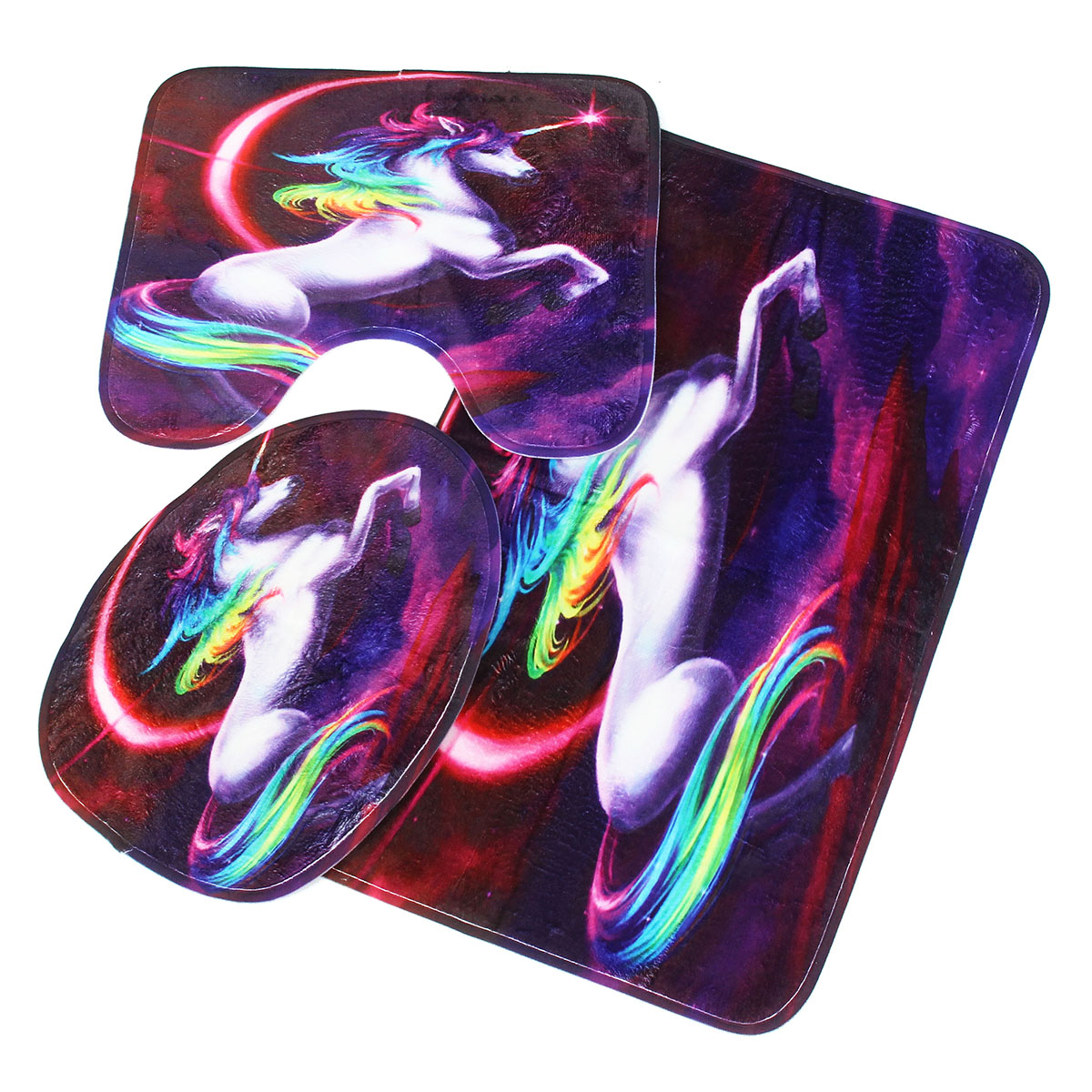 3PCS-Colorful-Horse-Bathroom-Non-Slip-Pedestal-Rugs-Pads-Lid-Toilet-Seat-Covers-Bath-Mats-1415899-7