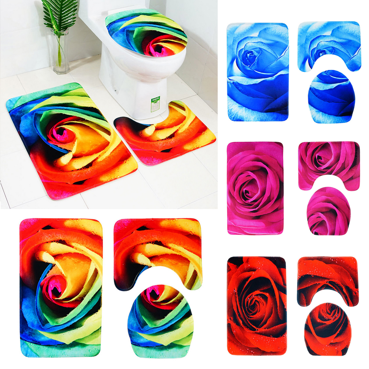 3pcs-3D-Rose-Bathroom-Floor-Mat-Set-Anti-Slip-Rug-Shower-Bath-Mat-Toilet-Lid-Cover-1572758-1