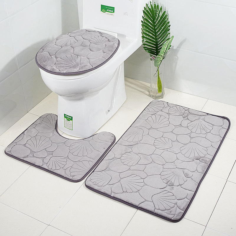 3pcs-Embossing-Bath-Mat-for-Bathroom-Memory-Foam-Bathroom-Carpet-Mat-Toilet-Mat-Bathroom-Floor-Rug-1744008-2