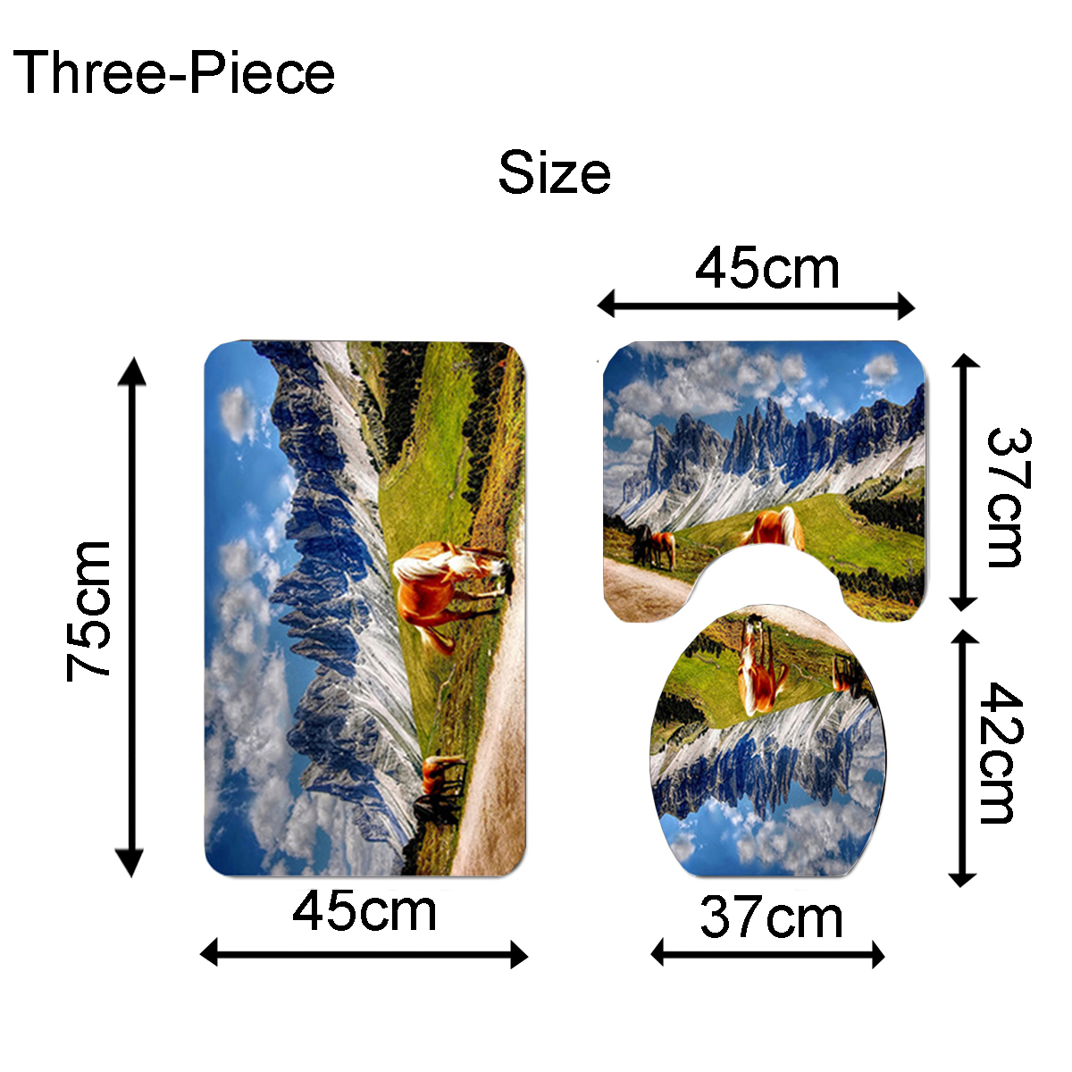 431PCS-Horse-Bathroom-Rug-Shower-Curtain-4pcs-Skidproof-Toilet-Lid-Cover-Bath-Mat-Rug-Set-1633561-10