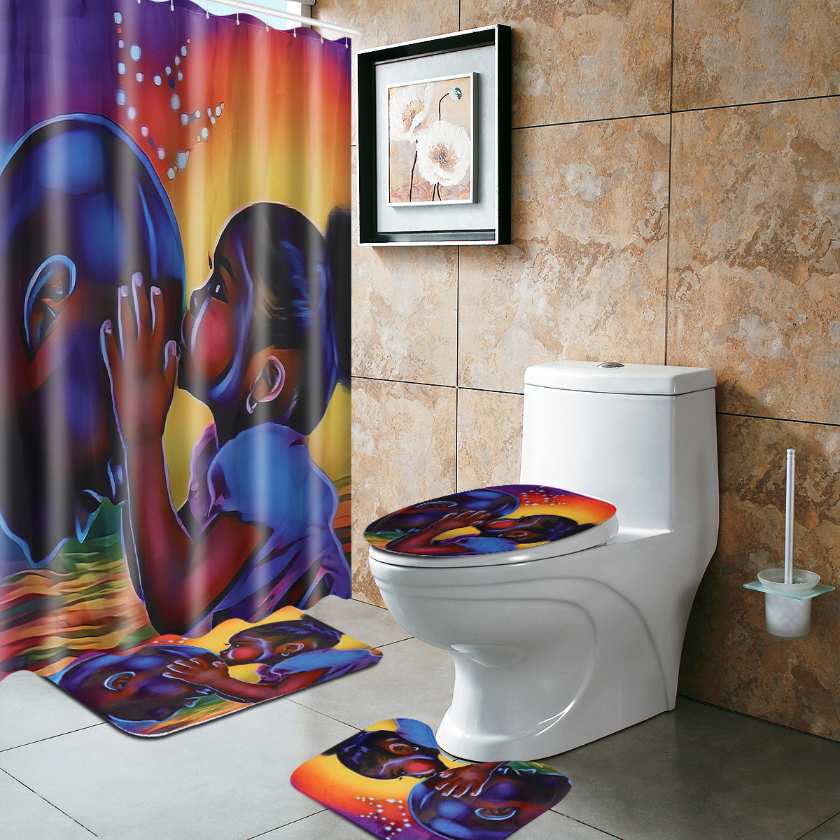 African-Girl-Bathroom-Shower-Curtain-Pedestal-Rug-Lid-Toilet-Cover-Bath-Mat-Set-Decor-1828221-1
