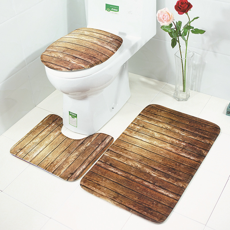 Honana-BX-3-Pcs-Creative-Wood-Pattern-Non-Slip-Carpet-Bathroom-Bath-Mat-Toilet-Cover-Lid-Toilet-Mat-1319553-1