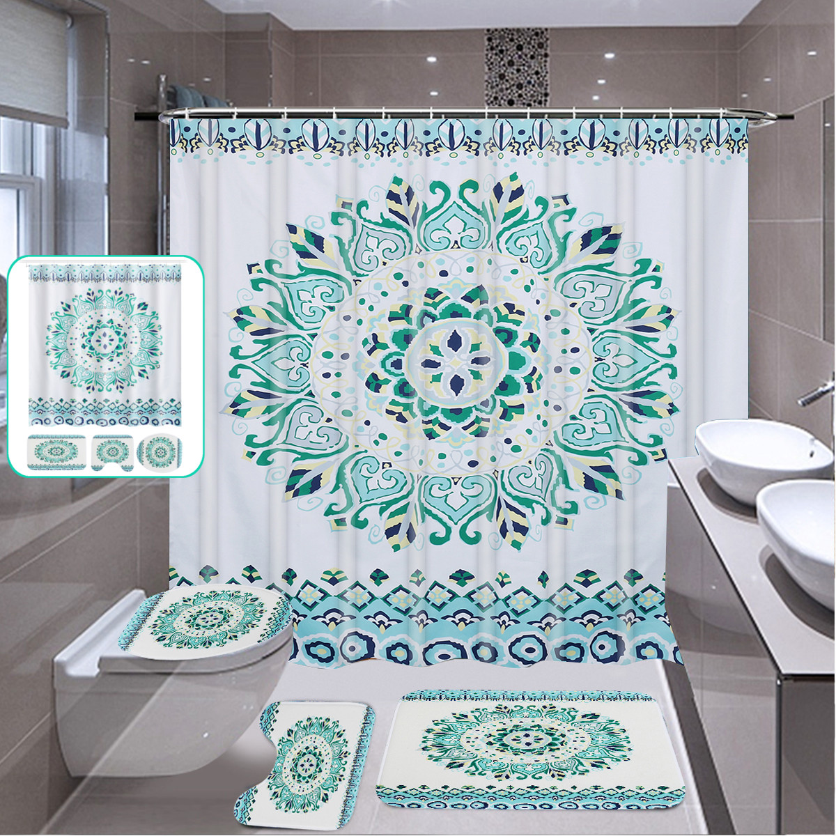Mandala-Waterproof-Shower-Curtain-Non-Slip-Rug-Toilet-Cover-Bath-Mat-Set--for-Home-Bathroom-Decor-1843173-1