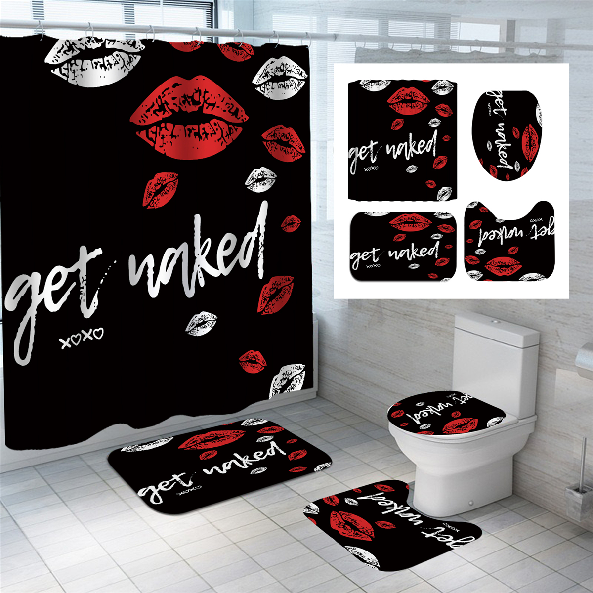 Red-Funny-Mouth-Bathroom-Shower-Curtian-Set-Waterproof-Toilet-Lid-Cover-Pedestal-Rug-Non-slip-Bath-M-1887836-1